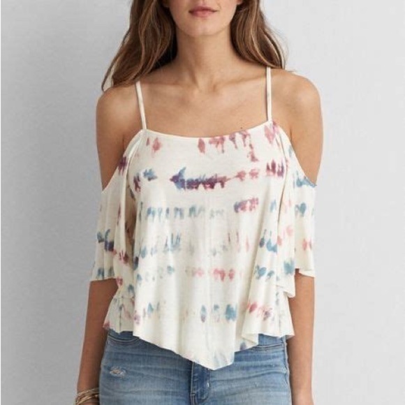 American Eagle Outfitters Soft & Sexy Cold Shoulder Swing Top - Picture 1 of 9